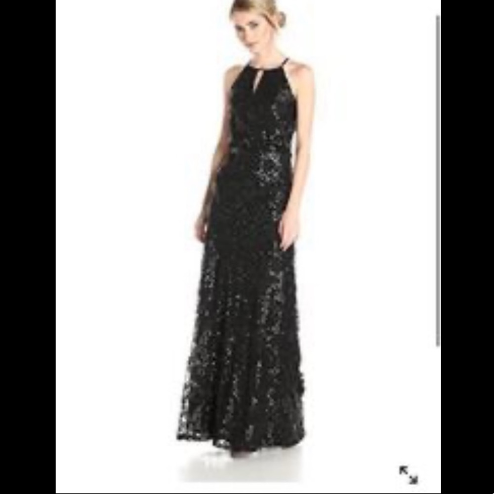 Worn once! Jessica Simpson Women's formal Beaded Blouson Dress with Keyhole Neck
